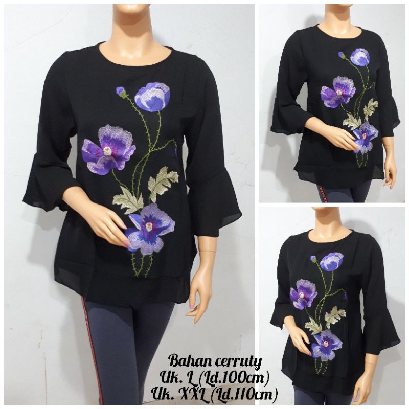 BLOUSE WANITA / BORDIR / CERRUTY / CHIFFON / SIFON / BIG SIZE / JUMBO