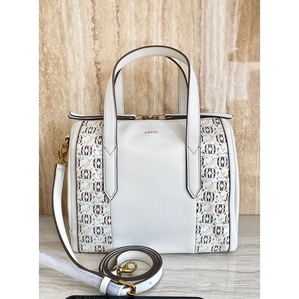 Sydney Satchel Leather Neutral Floral