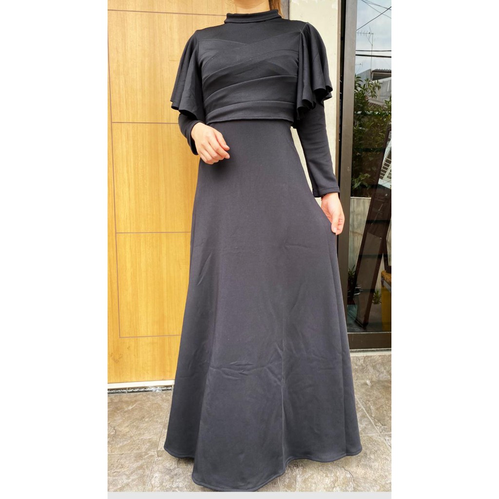 Vanesha Margaretta - 734 /longdress maxi scuba / baju pesta scuba / dress pesta hijab