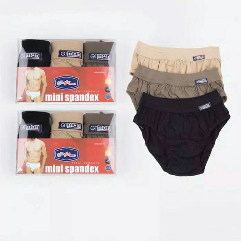 Celana Dalam GTman 708 Mini Spandex | CD GT man Laki Laki Dewasa | Pakaian Dalam Pria | Sguna 3 Pcs