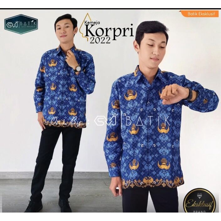 BAJU KORPRI PRIA BERFURING TERBARU 2022 / KEMEJA KORPRI COWOK LAPIS FURING STANDAR NASIONAL 2022