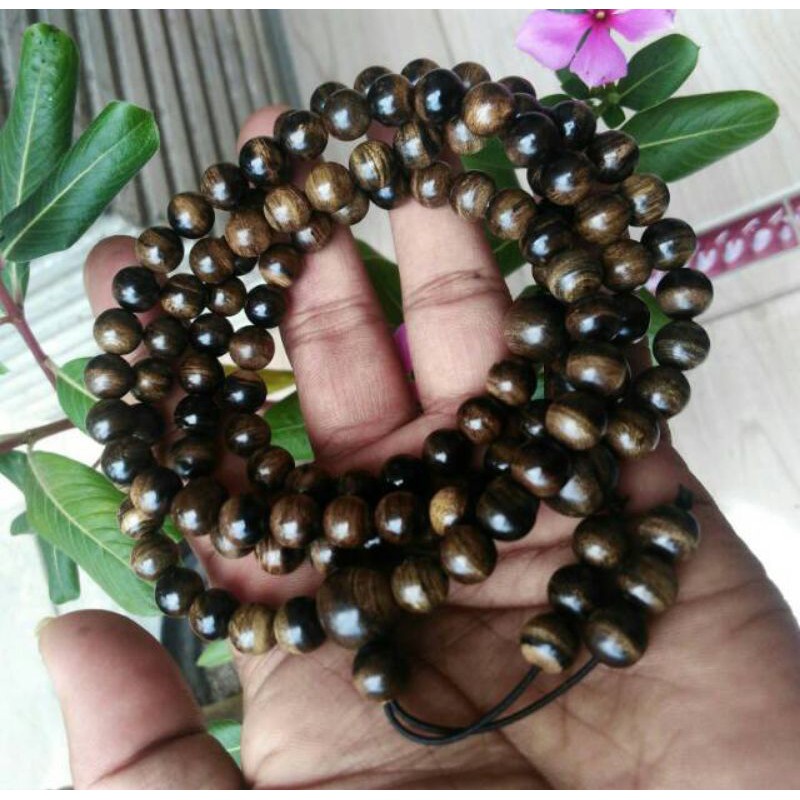 tasbih muslim kayu gaharu papua / aquilaria malacencis original  6mm