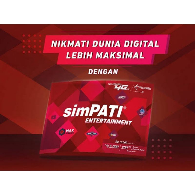 Voucher Telkomsel Kuota Paket Data Simpati, As 3GB, 8GB, 11GB (Non Fisik)