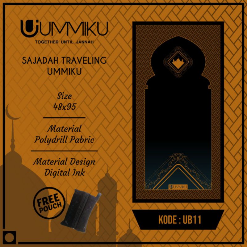 Sajadah Travel Anak UMMIKU / Sajadah Lipat Motif Anak Anak / Sajadah Travelling-Basic 11