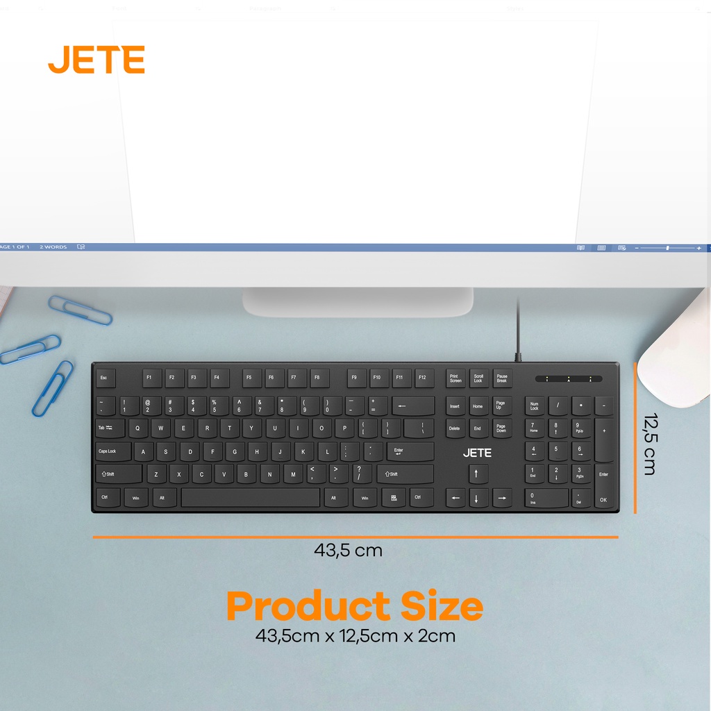 Keyboard JETE KB2 Slim Silent Key - Garansi 2 Tahun