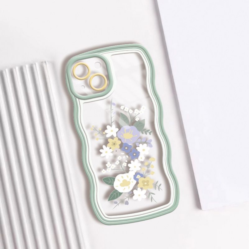 Soft Case Pelindung Lensa Kamera Motif Bunga Bening Tahan Banting Untuk iPhone 14 13 12 11 Pro Max X Xr Xs Max 8 7 6 6s Plus