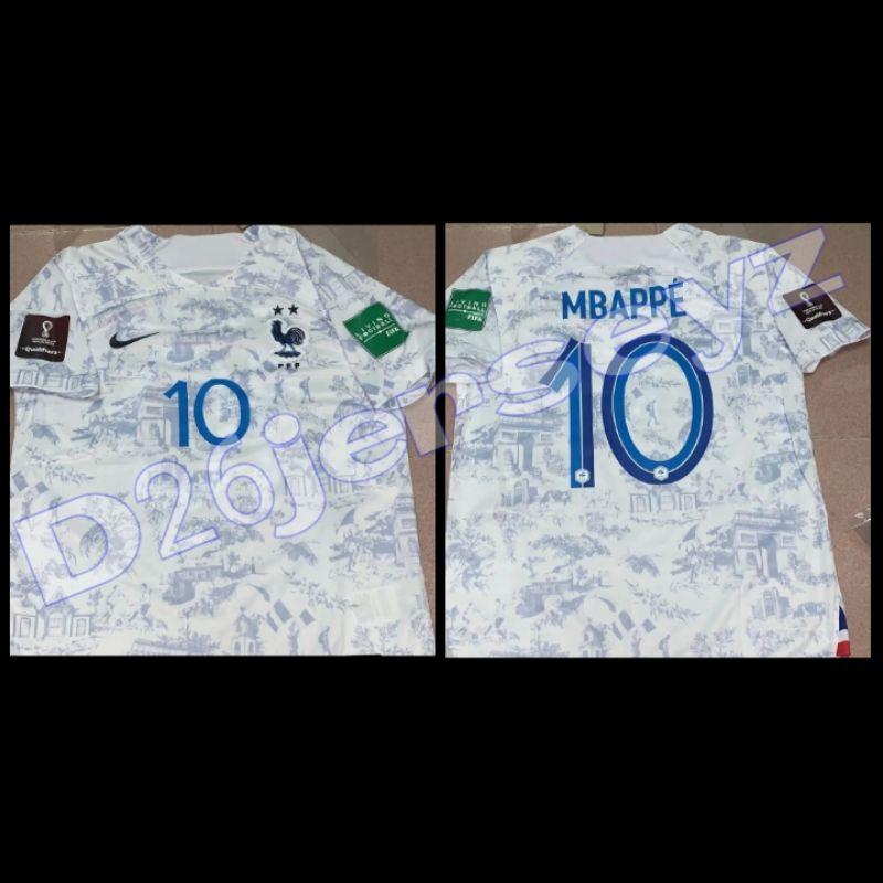 Jersey + Celana Prancis Away Piala Dunia World Cup 2018 OFFICIAL + Patch World Cup 2018