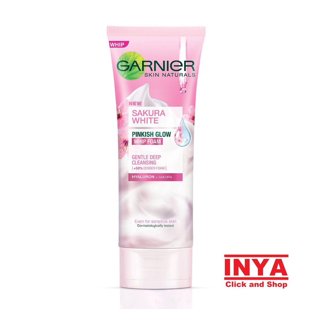 GARNIER SAKURA WHITE PINKISH GLOW WHIP FOAM 100ml - Sabun Muka