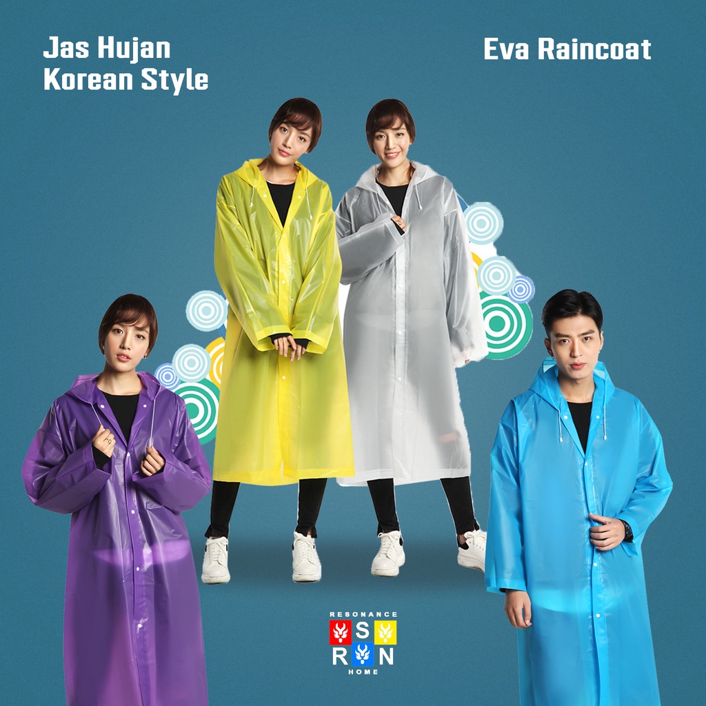 Jas Hujan Phonco Transparan Pria Wanita | Korean Raincoat | Resonance Home