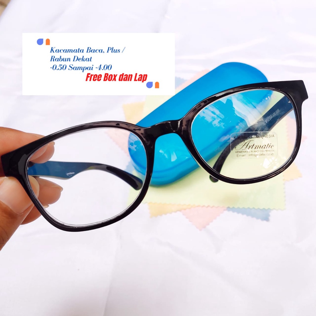 Kacamata Plus (+) Baca 0.50-4.00 Free Box dan Lap Pembersih Unisex Sunglasses Vintage Pria Wanita