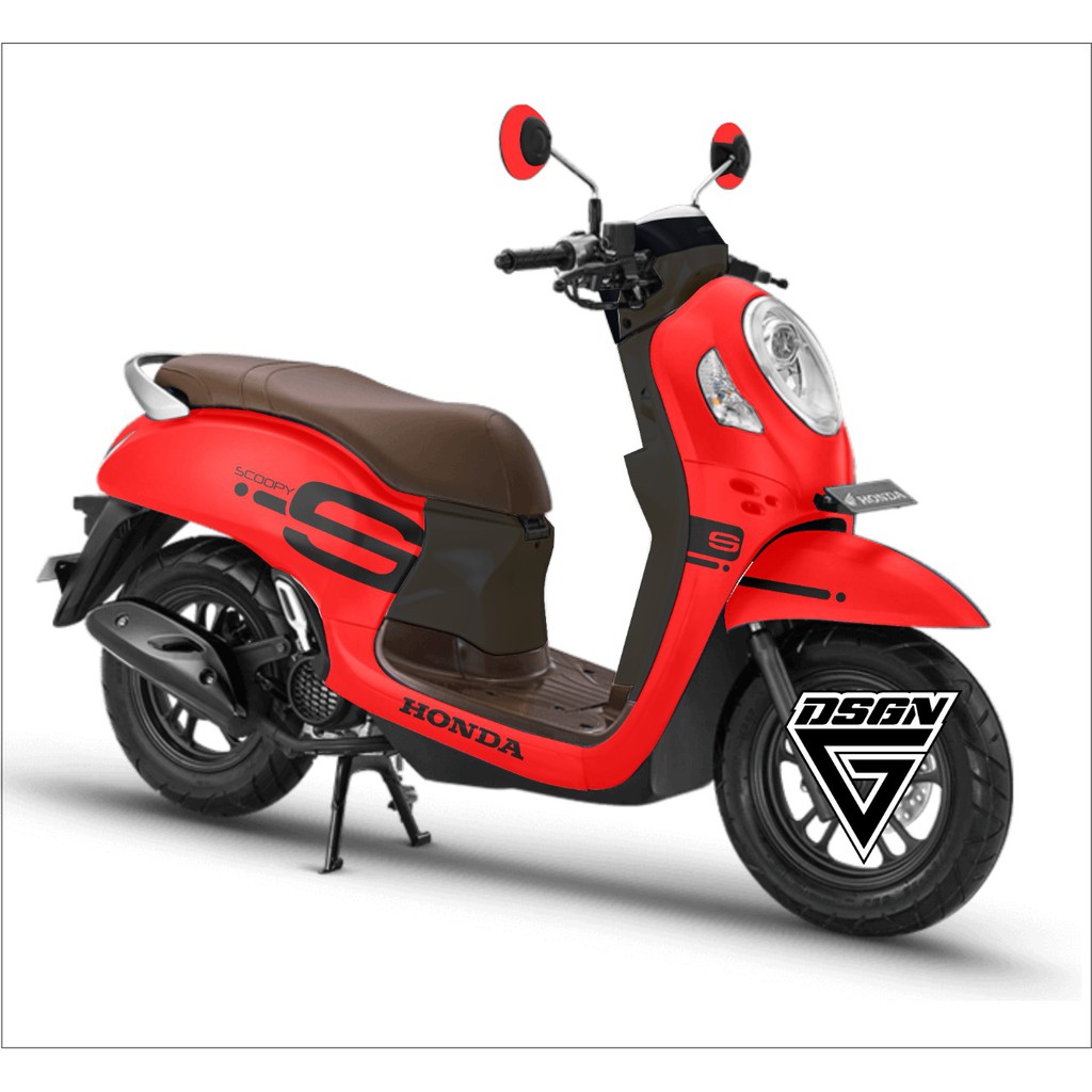 Decal scoopy full body Full Blok Decal Scopy Dekal New Fi 2021 PRESTIGE S Simple merah hitam