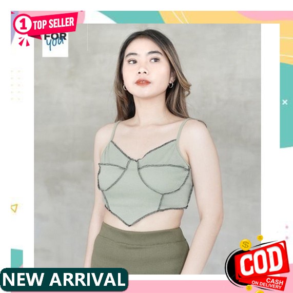 J6W Tenktop / Tank Top Sexy Singlet / Tenk Top Camisole Panjang / Tenk Top Tali Kecil / Gaya Korea ☌