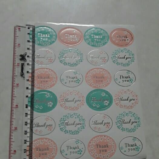 

s5d7s1 Sticker Kertas Tempel Thank You Warna Warni 24Pcs D5Smuc