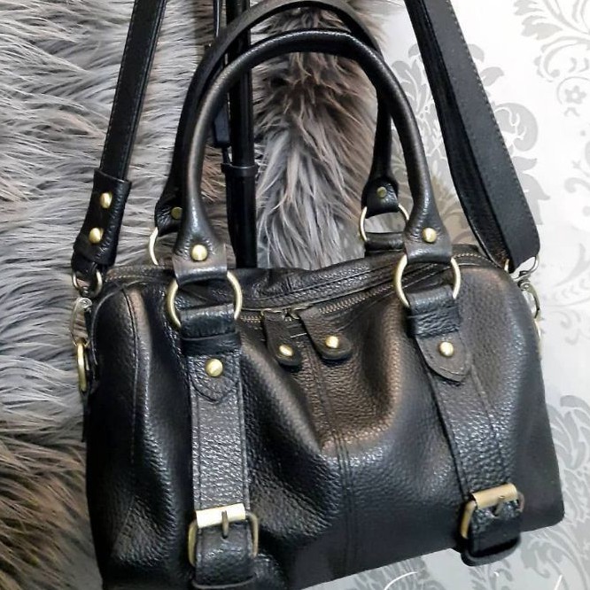 TAS WANITA BAHAN KULIT SAPI ASLI GARUT MOTIF KULIT JERUK