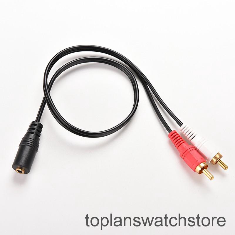 TOPL 3.5mm 1/8" Stereo Female to 2 Male RCA Jack Adapter