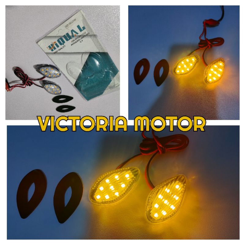 Lampu Led sein tempel body motor mini sein kuning