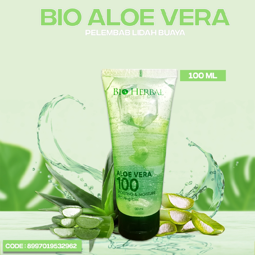 Bio Herbal Aloe Vera 100ML Aloevera Gel Tube Moisturaizer Lidah Buaya moisturaizer