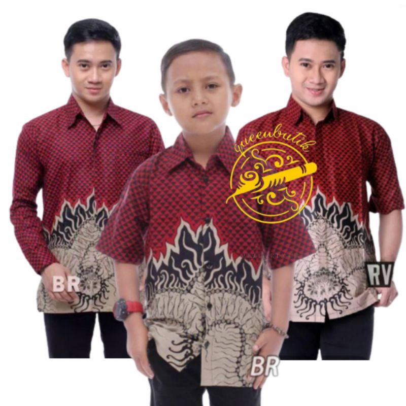 Kemeja Batik Anak Pria Lengan Panjang Motif Terbaru // Couple Batik Ayah Dan Anak Cowok usia 2-13 Tahun queenbutik