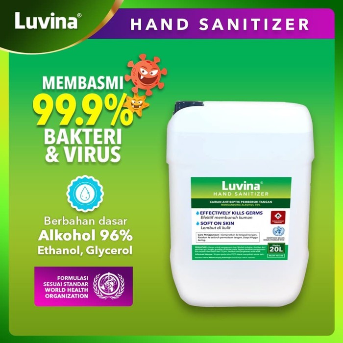 Luvina Hand Sanitizer - Hand Antiseptik Ukuran 20 Liter