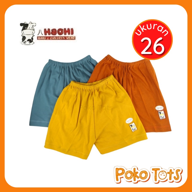 Hachi Celana Pendek Size 26 Warna Bold Celana Bayi dan Anak Segi Polos Warna-Warni WHS