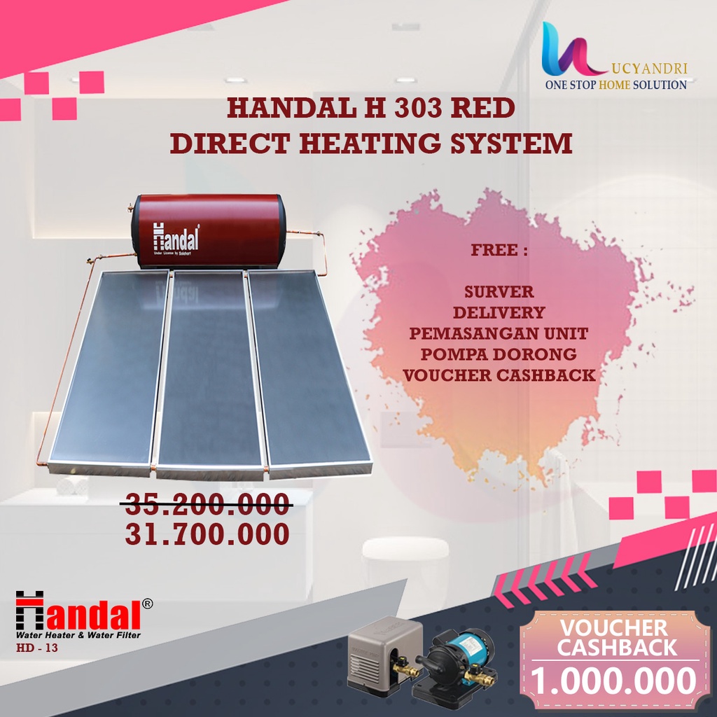 Solahart Handal Direct Heating 303 Red | Pemanas Air Matahari