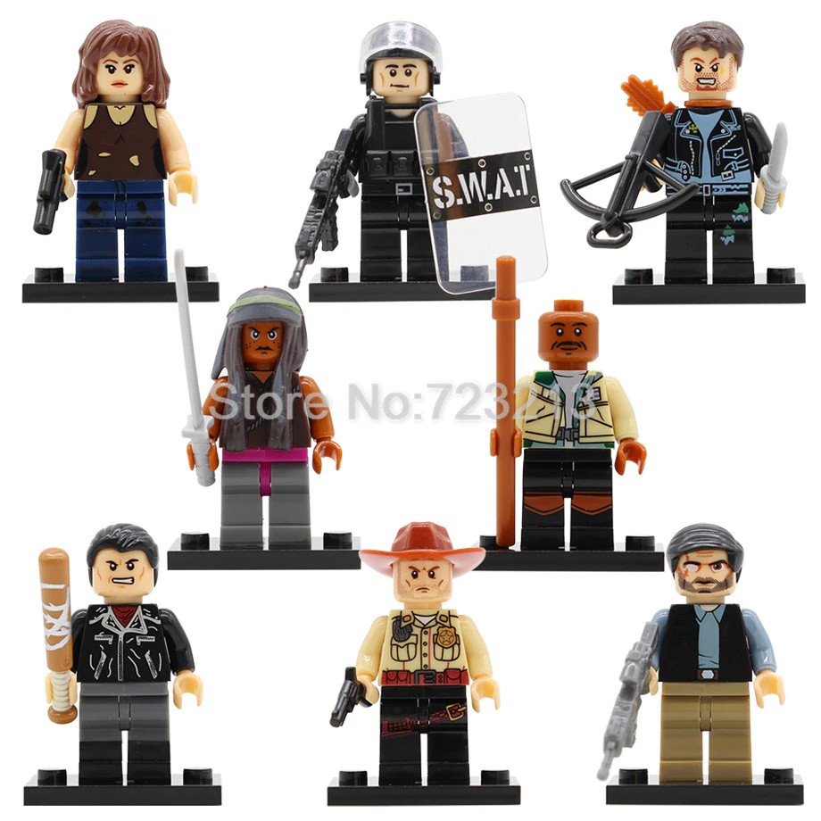 Mainan Lego Anak 8pcs Maggie TV Walking Dead Figure Set Negan Rick Grimes Daryl Dixon dexter Morgan