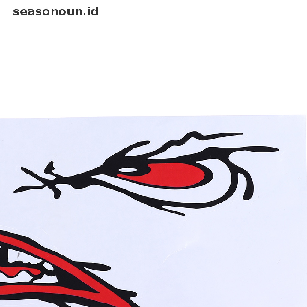 2 Pcs Stiker Gigi Hiu Bahan Vinyl Tahan Air Untuk Dekorasi Perahu Kayak