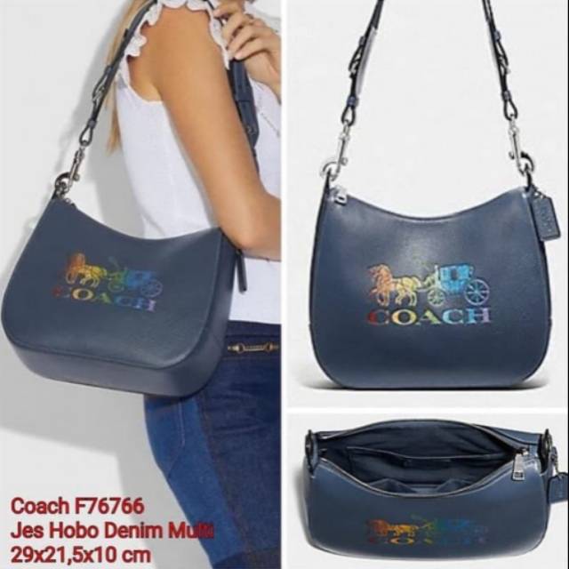 COACH jess Hobo Denim Nwt Authentic