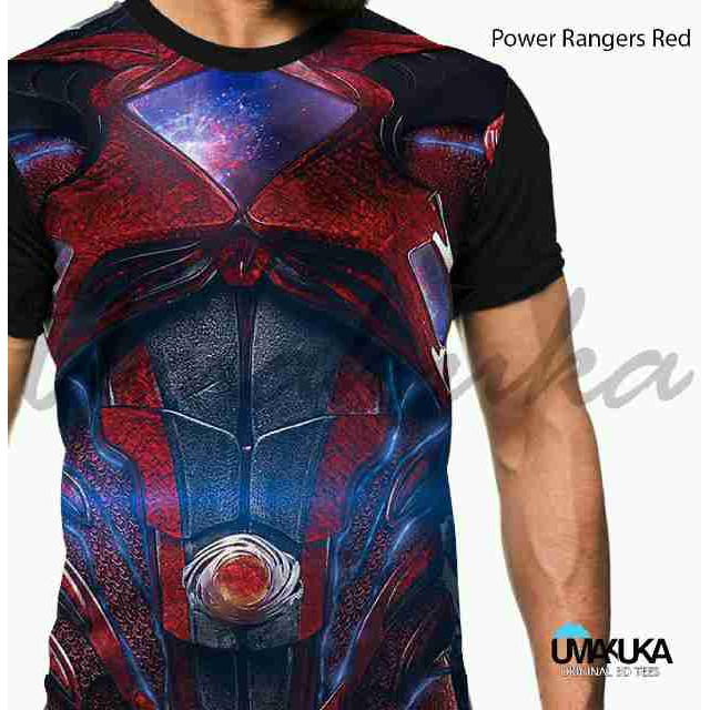 Baju kaos Power Ranger Merah 3D Full Print Umakuka
