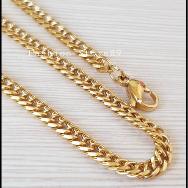 Kalung rantai gold white import titanium antikarat kalung wanita pria titanium antikarat