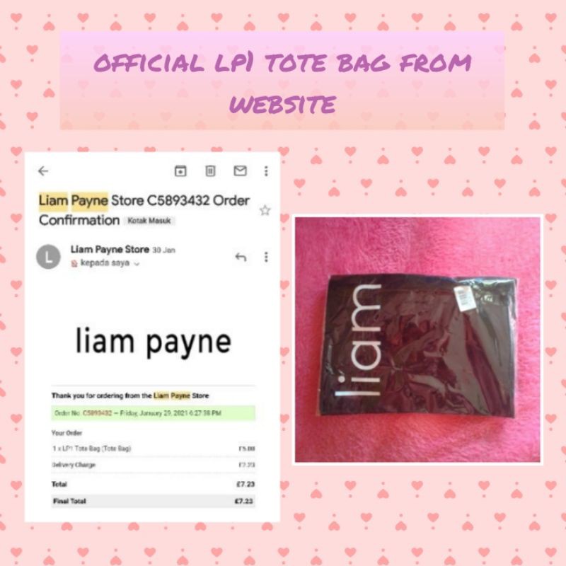 OFFICIAL LIAM PAYNE LP1 ALBUM TOTE BAG [NEW FROM WEBSITE] ONE DIRECTION CD HARRY STYLES