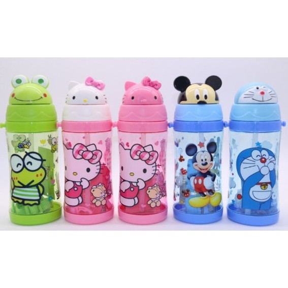 Botol Minum Anak Free Sedotan Karakter / Botol Minum Sedotan Karakter 450 ml