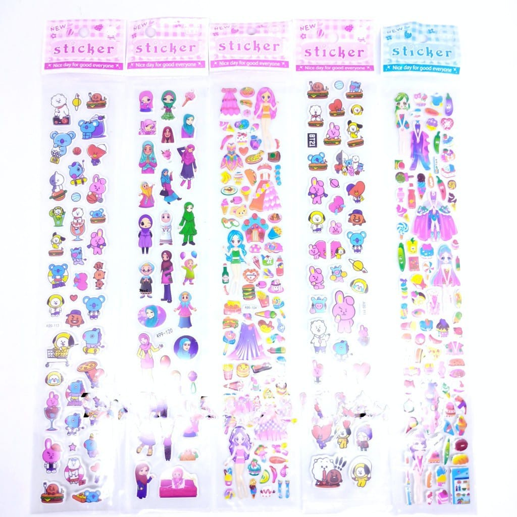 Mainan Stiker 3D Anak Timbul Sticker Tempel Karakter P65 PGM