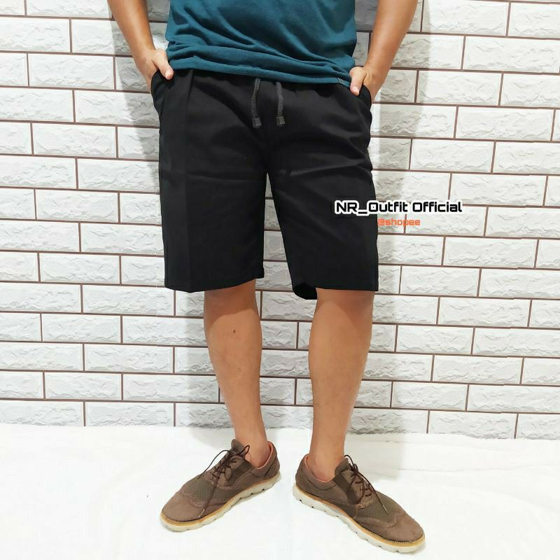 Celana Rip Cinos Pendek Pinggang Karet Chino cowok Chinos Stretch Size 27-38 NR_Outfit Official COD