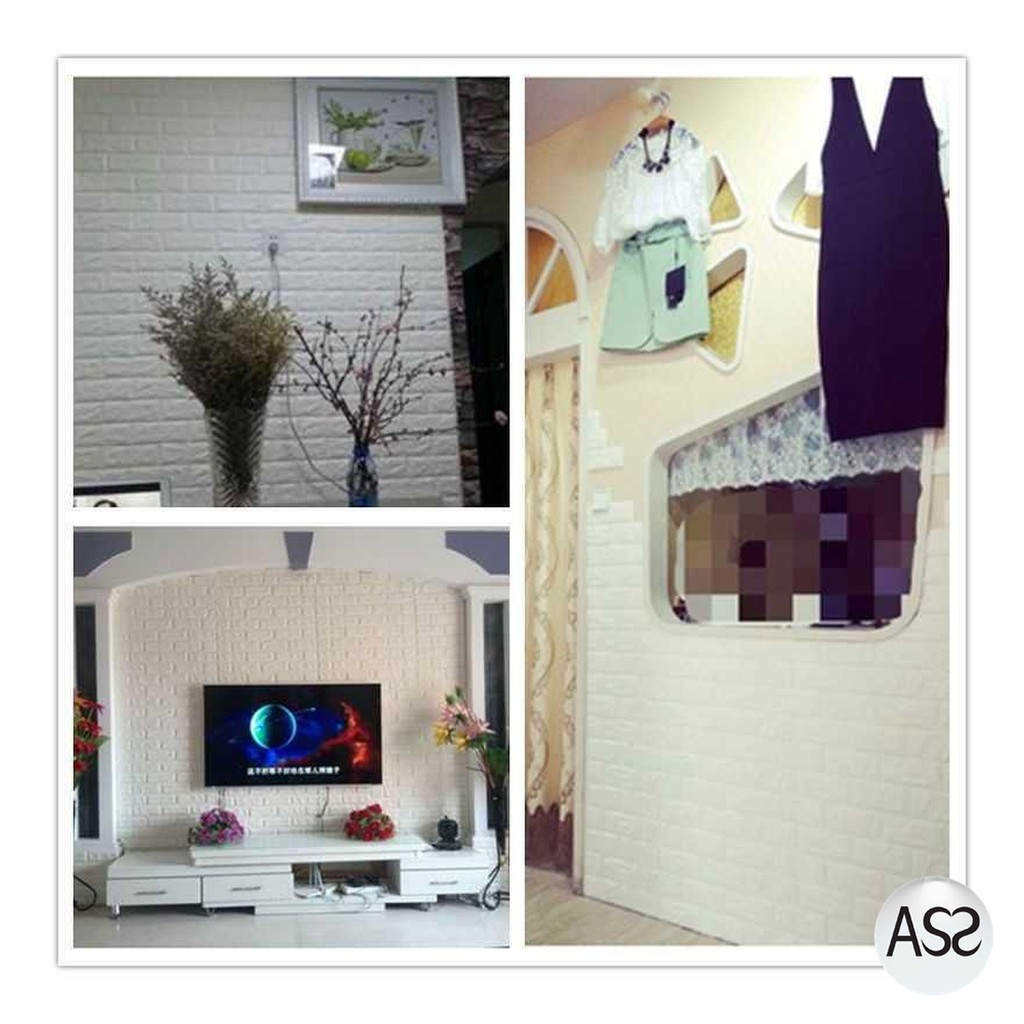 ASS Shop - Sticker Wallpaper Dinding 3D Embosed Model Bata 77x70cm - WP072