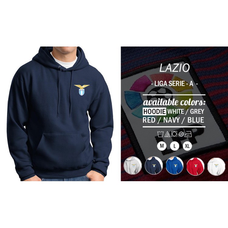 LPS7707 Big Size Sweater Hoodie Bola SS Lazio Z-11111 Italia Abu Muda JAKET PRIA TERBARU JAKET MURAH