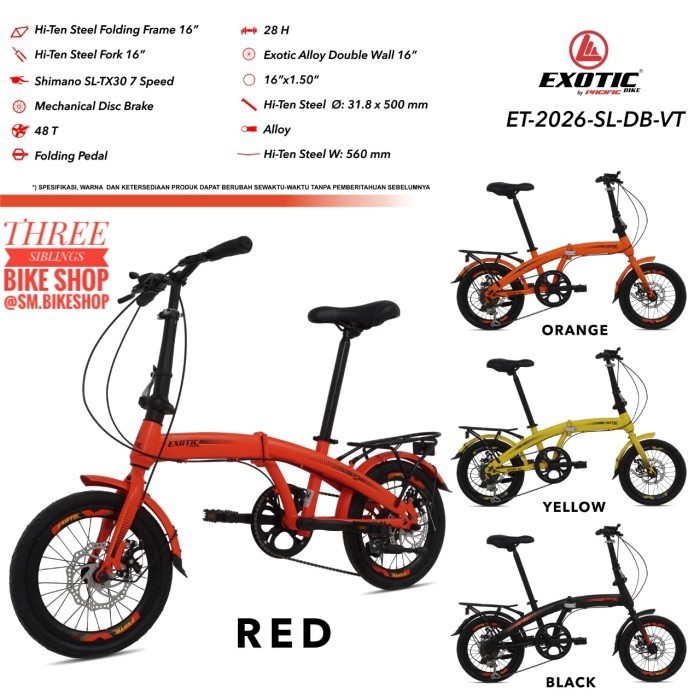 SEPEDA LIPAT EXOTIC 2026 SL DB VT 7 SPEED