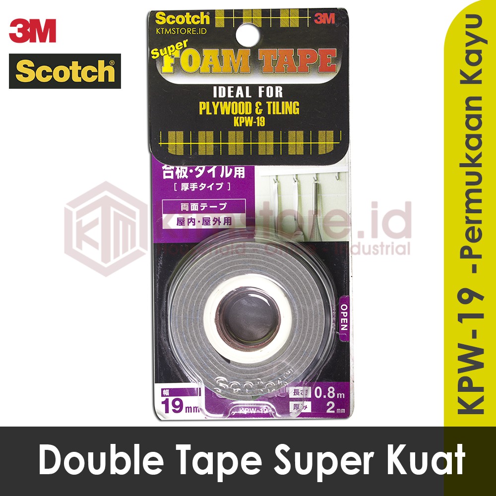 3M Scotch Double Tape Super Strong Permukaan Kayu Rekat Terkuat KPW-19