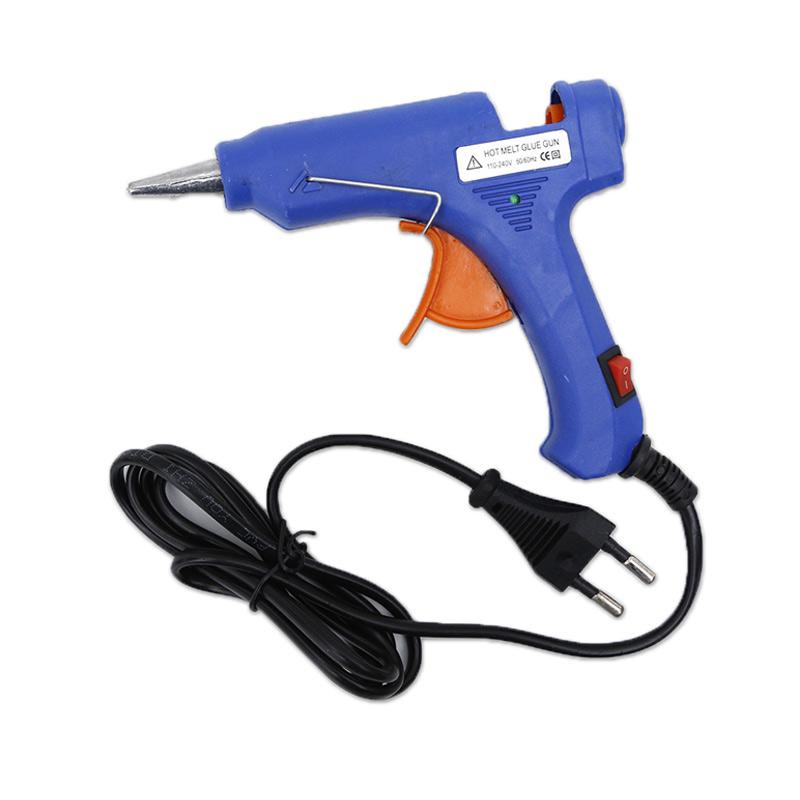 Lem Tembak BIRU ON/OFF / Hot Melt Glue Gun On Off 20WATT + 10 Refill