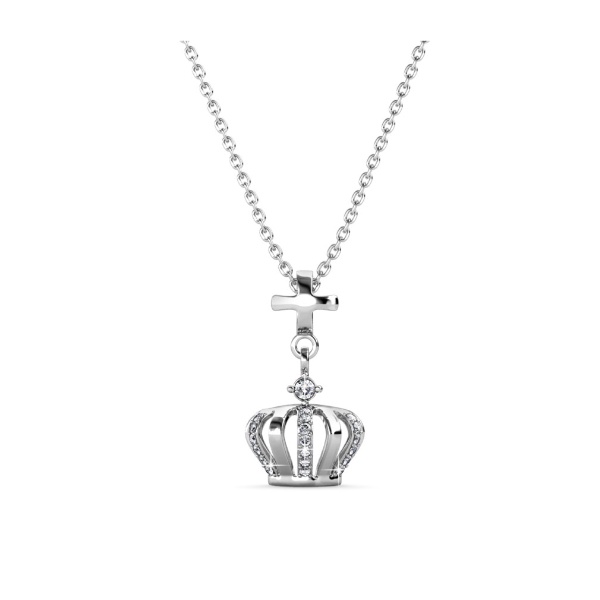 Crown Cross Pendant - Kalung Crystal swarovski lapis emas by Her Jewellery