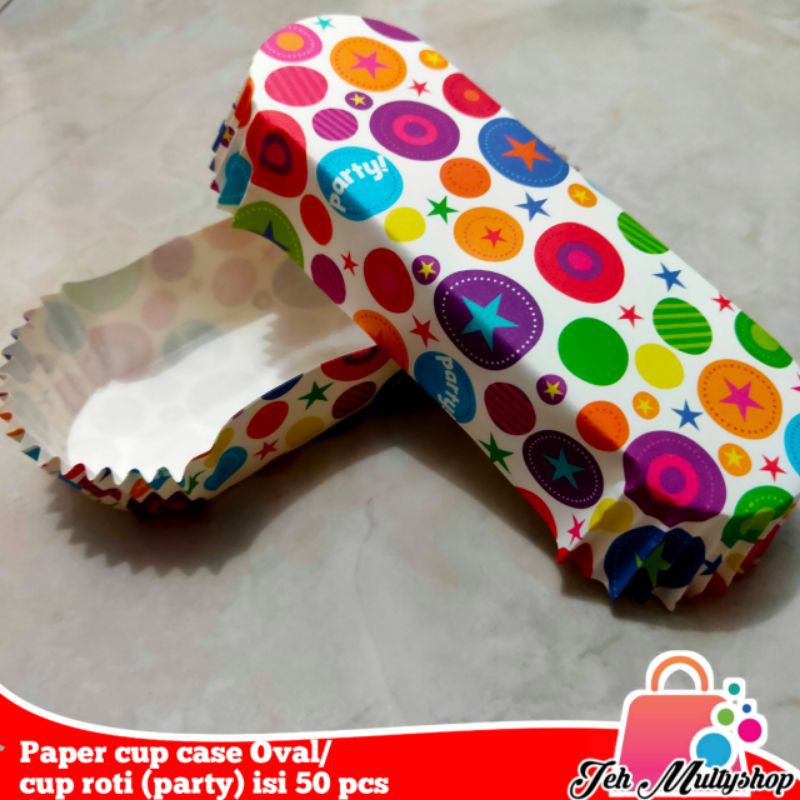 

Paper cup case Oval/cup roti (Party) isi 50 pcs