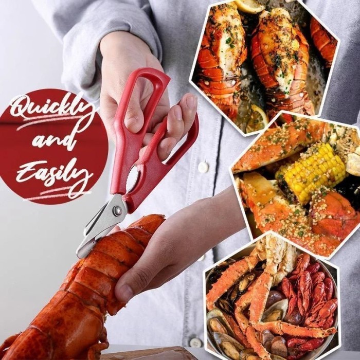 BAROKAH GAMIS Gunting Pengupas Kupas Buka Kepiting Lobster Udang Seafood Scissors