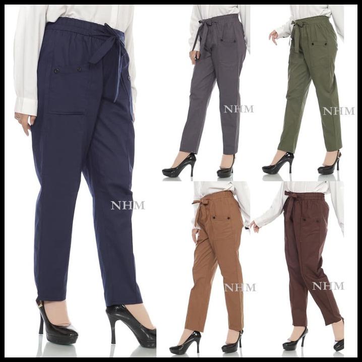 Celana Cargo Wanita Panjang, Cargo Pants, Celana Jumbo Panjang