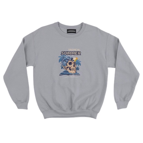 Jaket Sweater Crewneck PW PICTURE SERIES – Misty Grey Edition Fashion Trendy Casual Pria Good Brand