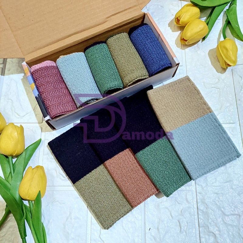 Ciput Rajut Motif Zigzag Premium Two Tone | Inner Rajut Zigzag Anti Pusing