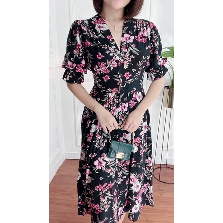 MAXI DRESS RAYON PREMIUM PAKAIAN WANITA BAJU KOREA DRESS KANCING FULL HIDUP