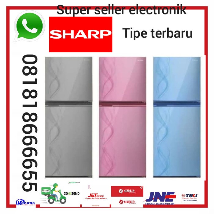 NEW KULKAS SHARP 2 PINTU SJ 237 ND AS LEMARI ES SHARP 2 PINTU SJ237ND