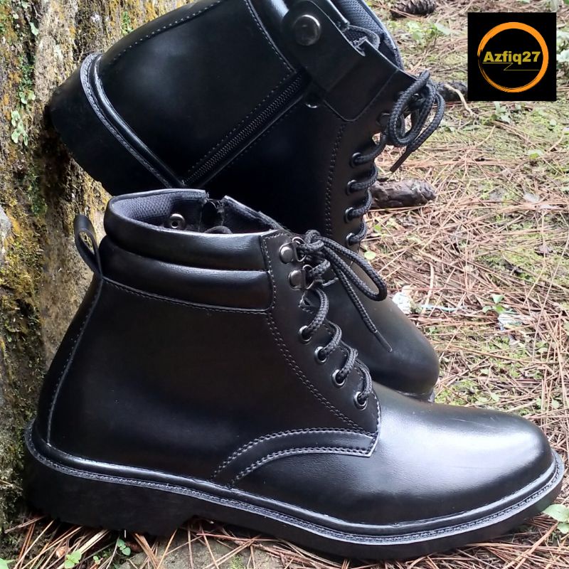 Sepatu Pdh TNI POLRI SECURITY Hitam Dop Terbaru 100% Original Resleting Merk Azfiq27 #2 Dop