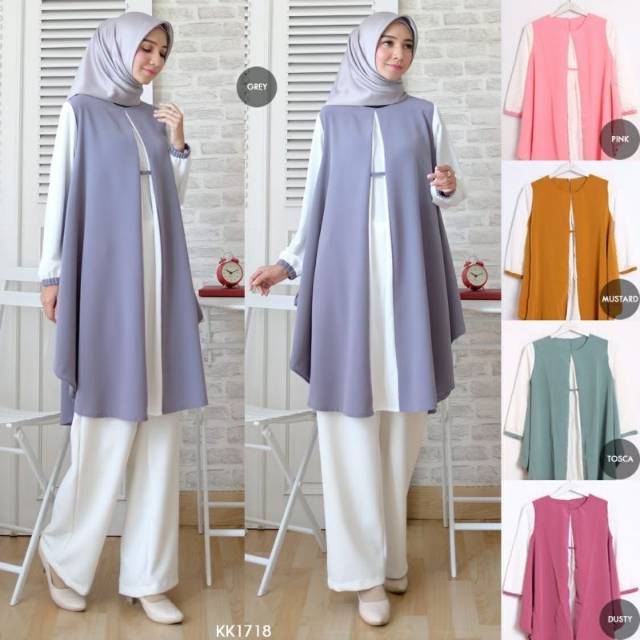 TUNIC CANTIK AILA DRESS FIT TO XL BAJU ATASAN WANITA TERBARU FASHION MUSLIM REALPICT ORI ORIGINAL