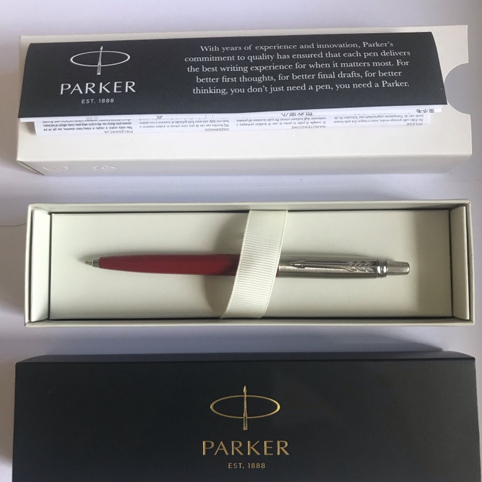 

Pulpen Parker Jotter Ballpoint SPC Merah Crome Trim ( Klip Silver ) promo